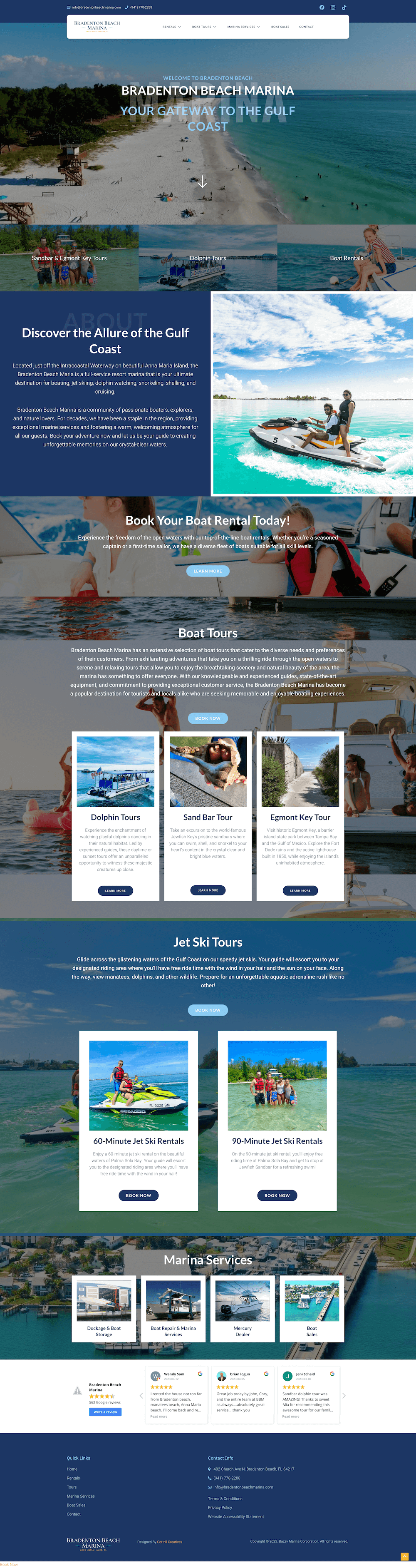 Next Level Webs Portfolio bradentonbeachmarina website