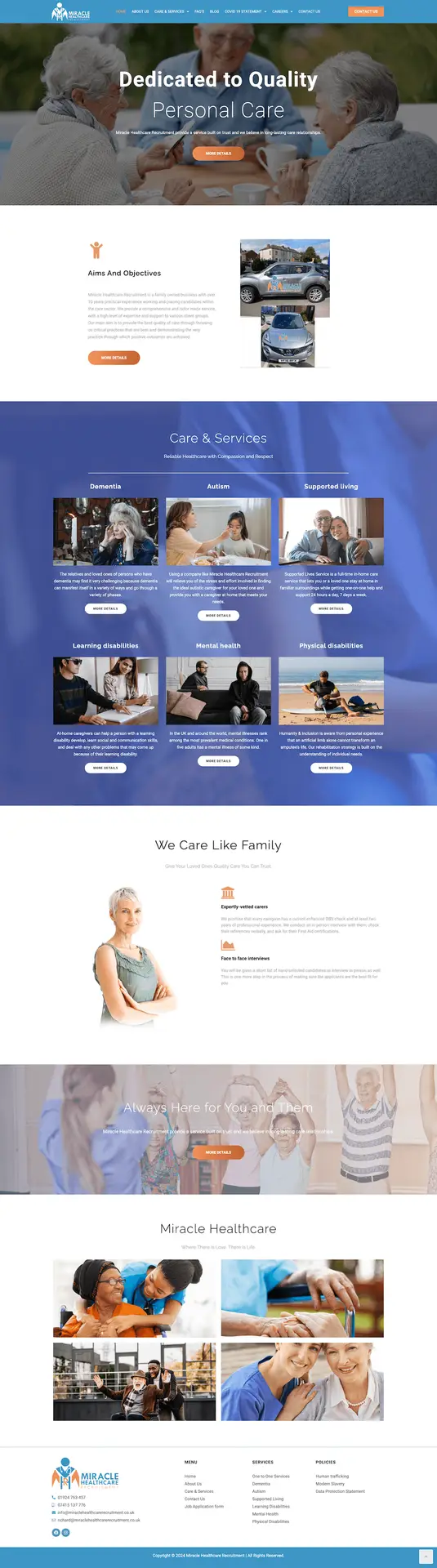 Next Level Webs Portfolio miracle health care recruitment